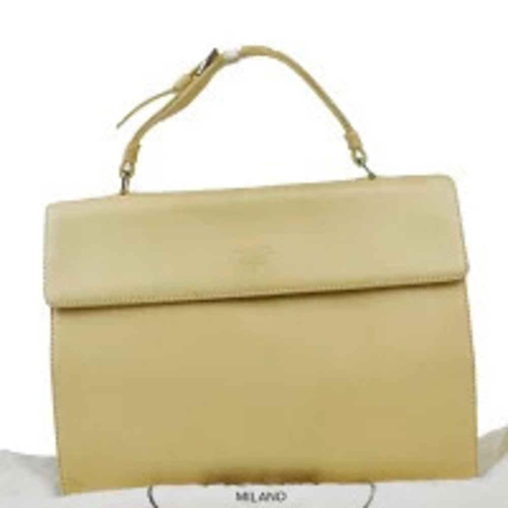 Prada Leather Handbag Beige Tan